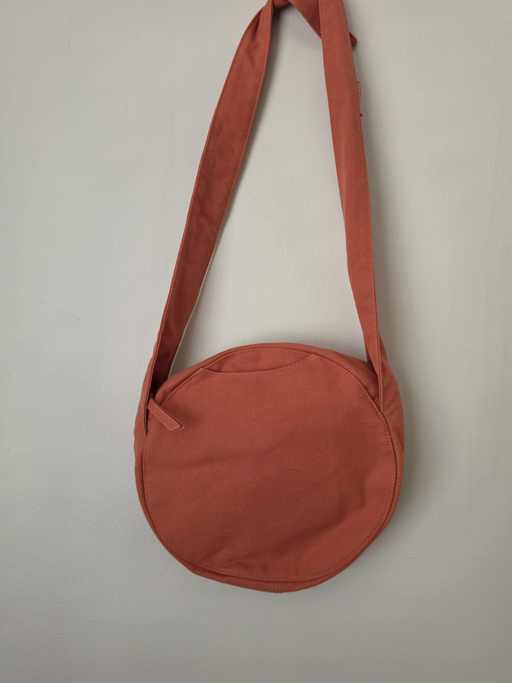 Dagne Dover Round Crossbody Bag in Rust Orange